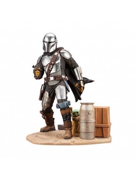 FIGURA KOTOBUKIYA STAR WARS THE MANDALORIAN MANDALORIANO & THE CHILD GROGU ESTATUA ARTFX 1:7