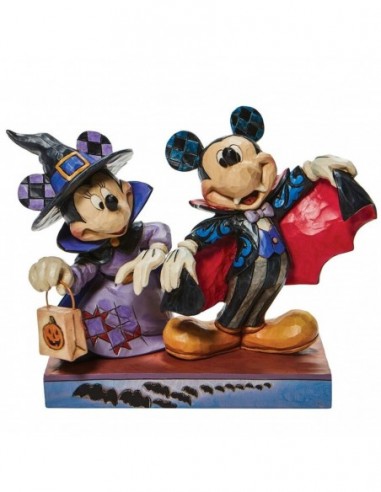 ENESCO DISNEY HALLOWEEN MICKEY MOUSE & MINNIE MOUSE VAMPIRO Y BRUJA