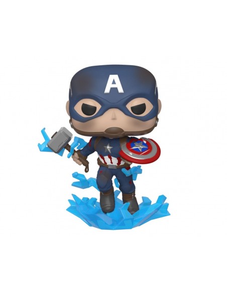 FUNKO POP MARVEL LOS VENGADORES ENDGAME CAPITAN AMERICA CON ESCUDO ROTO & MJOLNIR