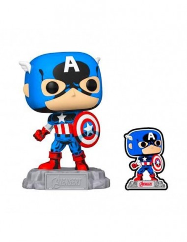 FUNKO POP MARVEL A60-COMIC CAPITAN AMERICA CON PIN