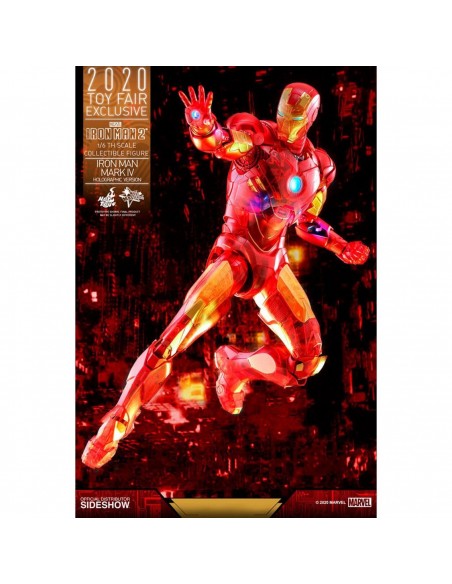 HOT TOYS MARVEL AVENGERS VENGADORES IRON MAN 2 MM 1 6 IRON MAN MARK IV VERSION HOLOGRAFICA 2020 TOY FAIR EXCLUSIVO 30 CM