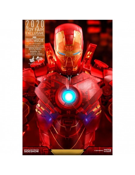 HOT TOYS MARVEL AVENGERS VENGADORES IRON MAN 2 MM 1 6 IRON MAN MARK IV VERSION HOLOGRAFICA 2020 TOY FAIR EXCLUSIVO 30 CM