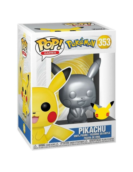 FUNKO POP JUMBO POKEMON S6 PIKACHU PLATEADO EFECTO METALICO 10" EDICIÓN ESPECIAL EXCLUSIVO