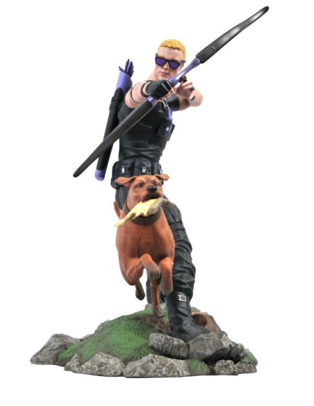 DIAMOND SELECT TOYS MARVEL GALLERY HAWKEYE OJO DE HALCON CON PERRO DIORAMA