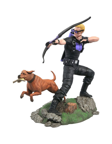 DIAMOND SELECT TOYS MARVEL GALLERY HAWKEYE OJO DE HALCON CON PERRO DIORAMA