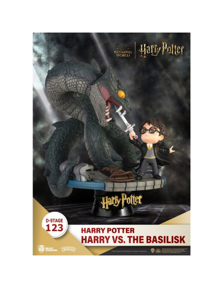 FIGURA BEAST KINGDOM DSTAGE HARRY POTTER Y LA CÁMARA SECRETA HARRY VS BASILICO