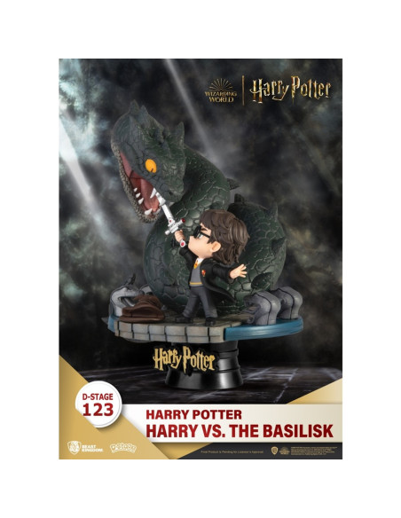 FIGURA BEAST KINGDOM DSTAGE HARRY POTTER Y LA CÁMARA SECRETA HARRY VS BASILICO
