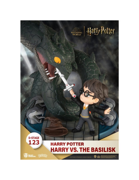 FIGURA BEAST KINGDOM DSTAGE HARRY POTTER Y LA CÁMARA SECRETA HARRY VS BASILICO