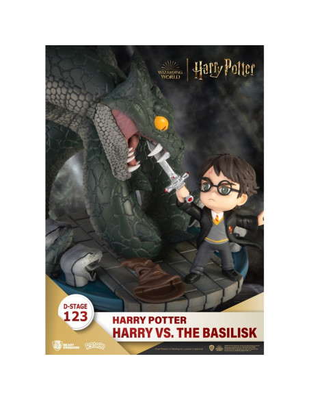 FIGURA BEAST KINGDOM DSTAGE HARRY POTTER Y LA CÁMARA SECRETA HARRY VS BASILICO