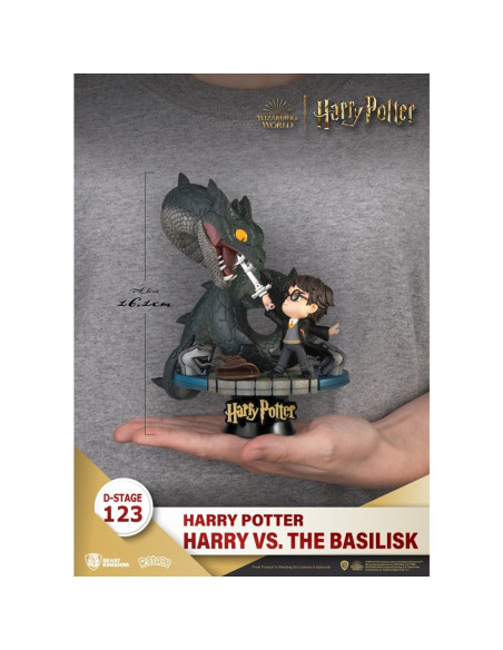 FIGURA BEAST KINGDOM DSTAGE HARRY POTTER Y LA CÁMARA SECRETA HARRY VS BASILICO