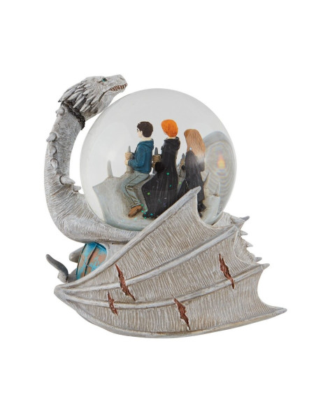 FIGURA ENESCO BOLA DE AGUA DECORATIVA HARRY POTTER DRAGON UCRANIANO HARRY RON Y HERMIONE