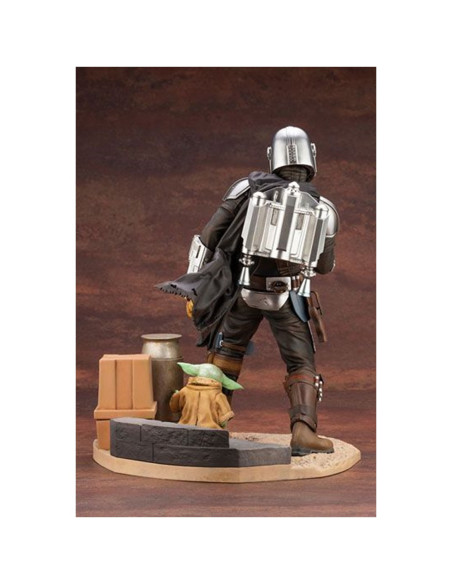 FIGURA KOTOBUKIYA STAR WARS THE MANDALORIAN MANDALORIANO & THE CHILD GROGU ESTATUA ARTFX 1:7