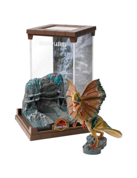 THE NOBLE COLLECTION JURASSIC PARK DILOPHOSAURUS BENDYFIG DIORAMA