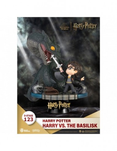 FIGURA BEAST KINGDOM DSTAGE HARRY POTTER Y LA CÁMARA SECRETA HARRY VS BASILICO