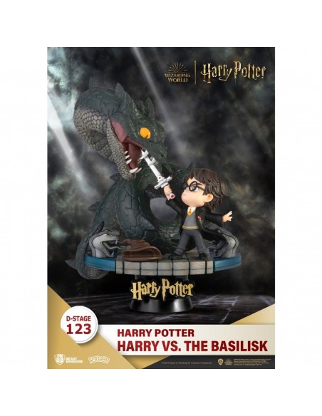 FIGURA BEAST KINGDOM DSTAGE HARRY POTTER Y LA CÁMARA SECRETA HARRY VS BASILICO