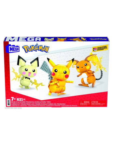 MATTEL MEGA CONSTRUX POKEMON 3 POKEMON PICHU, PIKACHU Y RAICHU