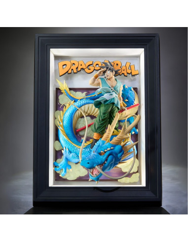 PREVENTA SON GOKU AND DRAGON CUADRO 3D 27,5 CM DRAGON BALL TAMASHII ART