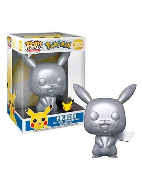 FUNKO POP JUMBO POKEMON S6 PIKACHU PLATEADO EFECTO METALICO 10" EDICIÓN ESPECIAL EXCLUSIVO