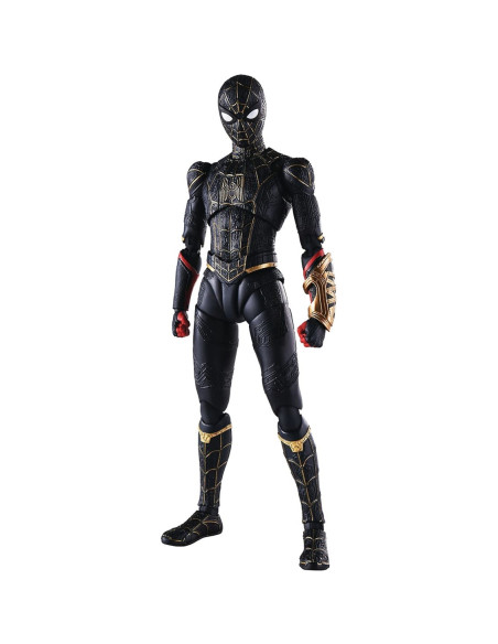 TAMASHII NATIONS MARVEL SPIDER-MAN NO WAY HOME SPIDER-MAN TRAJE NEGRO & DORADO SH FIGUARTS