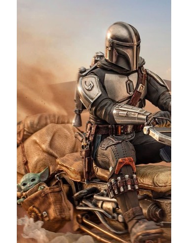 STATUE THE MANDALORIAN ON SPEEDERBIKE - STAR...