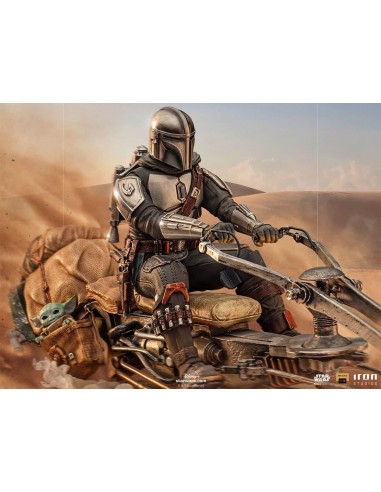 STATUE THE MANDALORIAN ON SPEEDERBIKE - STAR...