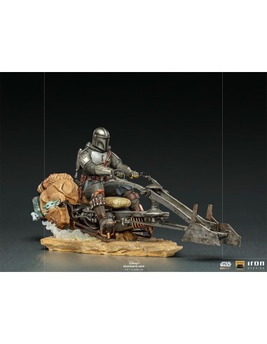 STATUE THE MANDALORIAN ON SPEEDERBIKE - STAR...